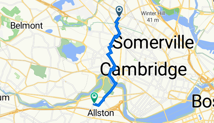 Chandler Street 73, Somerville nach Holton Street 54, Boston
