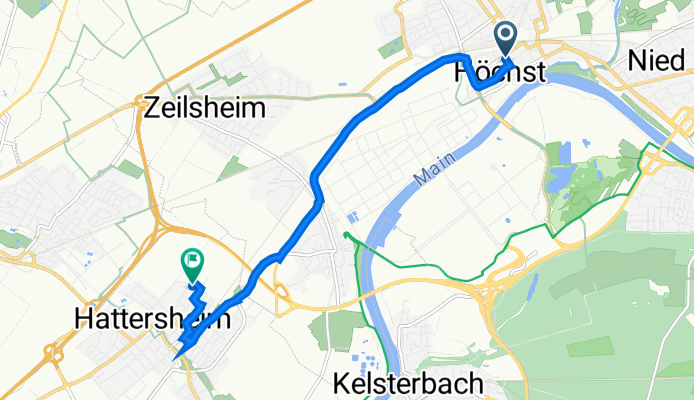 Albanusstraße 25, Frankfurt am Main nach Friedrich-Ebert-Straße 47, Hattersheim am Main