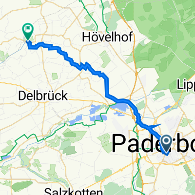 Ludwigstraße 48, Paderborn nach Neubrückstraße 22, Delbrück