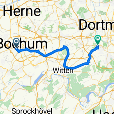 Bessemerstraße 28–30, Bochum nach Baroper Bahnhofstraße 11, Dortmund