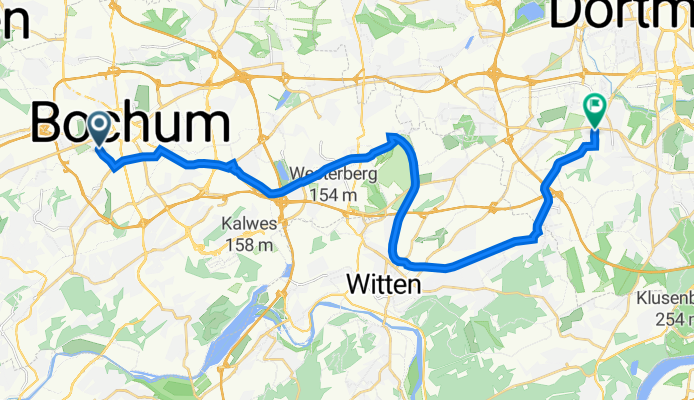 Bessemerstraße 28–30, Bochum nach Baroper Bahnhofstraße 11, Dortmund