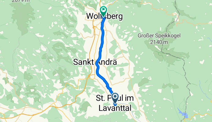 Hauptstraße 19, St. Paul im Lavanttal to Bayerhofenstraße 1, Wolfsberg