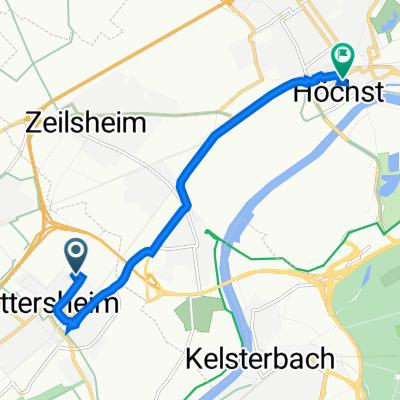Friedrich-Ebert-Straße 47, Hattersheim am Main nach Albanusstraße 25, Frankfurt am Main