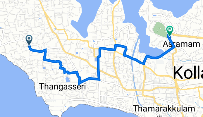 Manayil Kulangara - Vishnathukavu Road, Kollam to VHWQ+7W9, Kollam