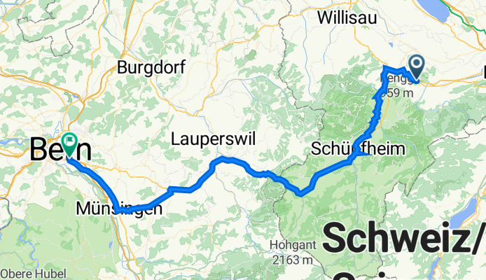 Langnau, Schachen LU nach Kasthoferstrasse 8–16, Bern