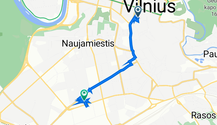 От Vilniaus gatvė 18a, Vilnius до Naugarduko gatvė 62, Vilnius