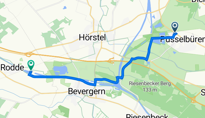 Püsselbürener Damm 407, Ibbenbüren nach An der Schleuse 2, Rheine