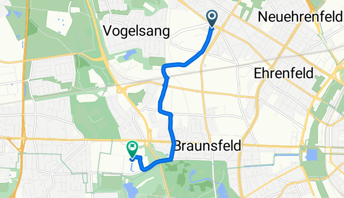 Ehrenfeld, Cologne to Olympiaweg 18, Cologne