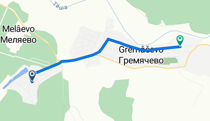 От улица Ленина 30, Гремячево до улица Ульянова 324, Гремячево