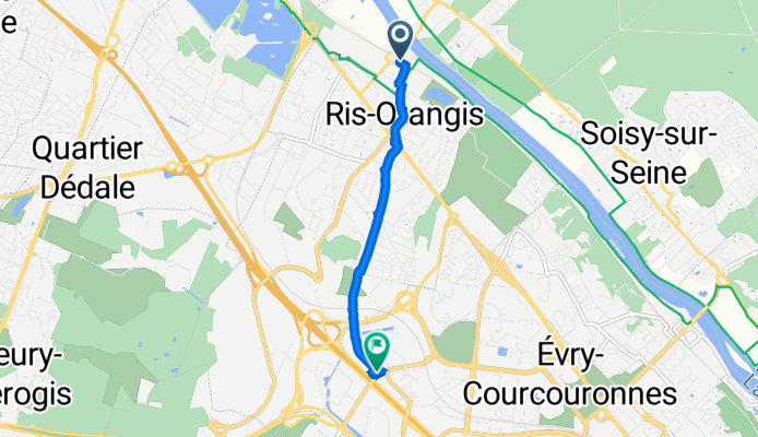 7 Rue Edmond Bonté, Ris-Orangis à 7 Place Copernic, Évry-Courcouronnes