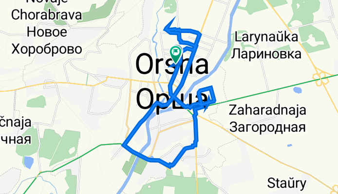 От Sverdlova 34, Орша до Sverdlova 52, Орша