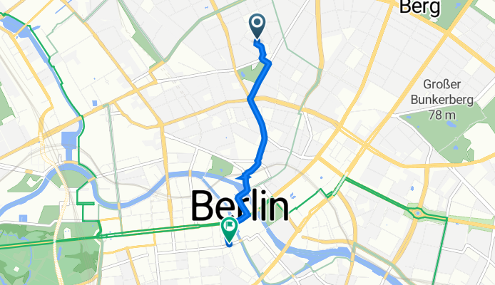 Zionskirchstraße 17, Berlin nach Niederlagstraße 11, Berlin