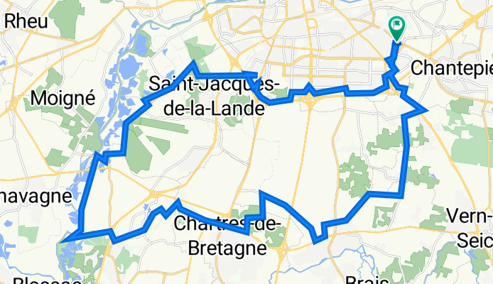 45 Rue Louis Pétri, Rennes to 50 Rue Louis Pétri, Rennes