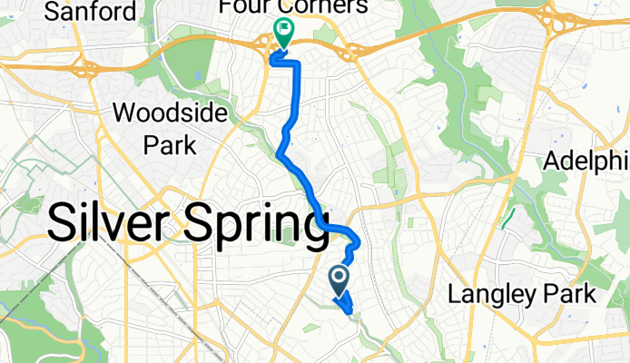 122 Hilltop Rd, Silver Spring to 9800 Hastings Dr, Silver Spring