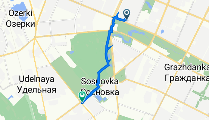От проспект Луначарского 80, корп. 1, Санкт-Петербург до проспект Тореза 43, Санкт-Петербург