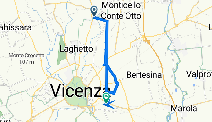 Strada Ponte dei Carri 4, Vicenza to Via Domenico Pittarini 25, Vicenza