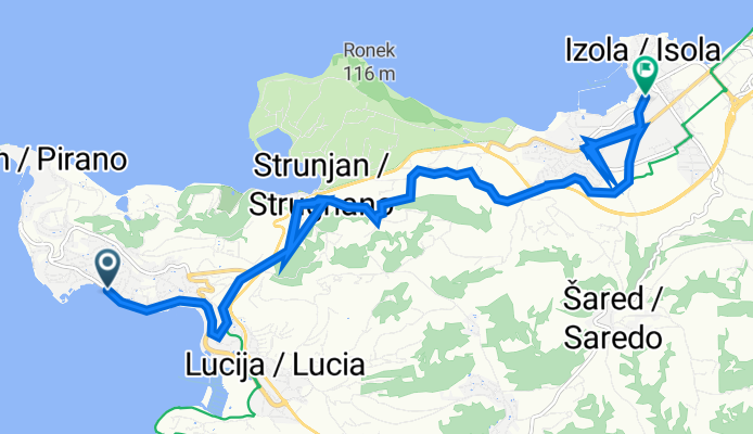 Obala 6, Portorož до Viale I Maggio 9, Izola