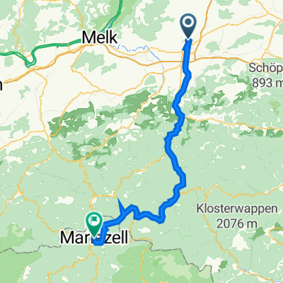 Karl Ludwig-Straße 15, Sankt Pölten nach Hauptplatz 12, Mariazell