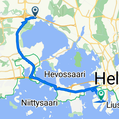 Tarvaspääntie, Espoo to Länsisatamankatu 37, Helsinki