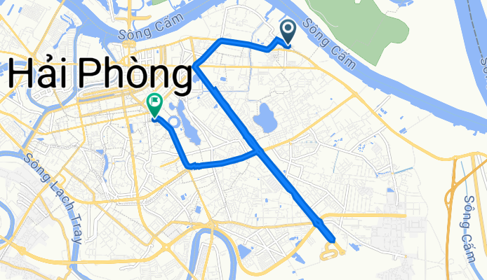 289 Ngô Quyền, Hải Phòng to 8A Lạch Tray, Hải Phòng