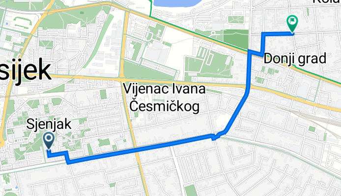 Sjenjak 39, Osijek to Krstova ulica 18, Osijek