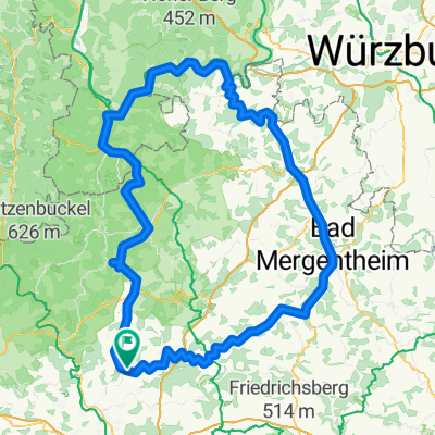 übeer 200 km entlang an Jagst, Tauber,Main duch den Odenwald und durchs Schefflenztal