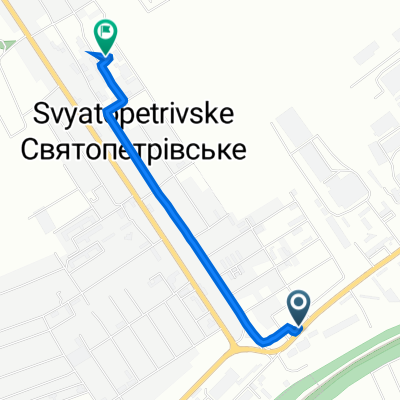 вулиця Київська 27, Вишневе to вулиця Миколи Амосова 63 c, Святопетрівське