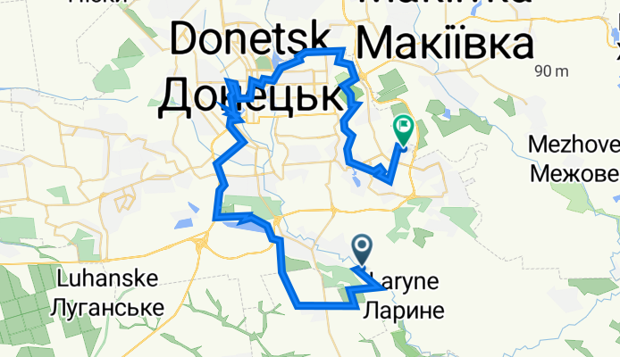 От Вулиця без назви, Донецька міськрада до вулиця Літке 16, Донецьк
