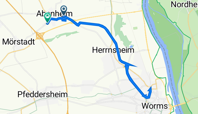 Wonnegaustraße 106, Worms nach Mörstädter Straße 22, Worms