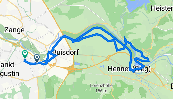 От Alte Marktstraße 16, Sankt Augustin до Rethelstraße 2, Sankt Augustin