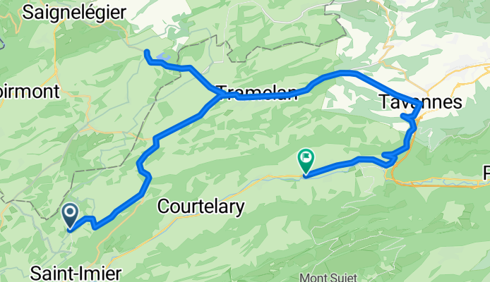 Mont-Soleil, Saint-Imier nach Stade de la Courtine 3, Corgémont