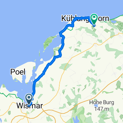 Wismar to Wittenbeck nearKuhlungsborn
