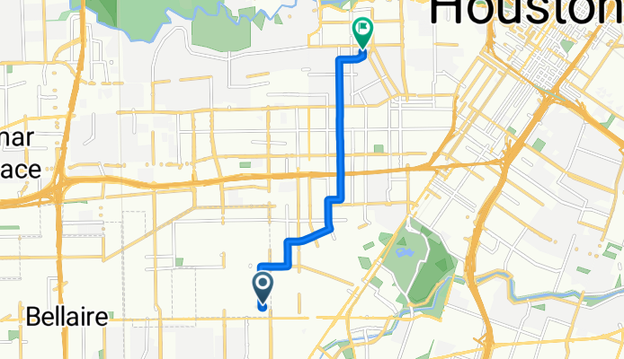 2640 Cason St, West University Place to 1475 W Gray St, Houston