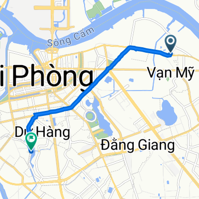 109 Vạn Mỹ, Hải Phòng to 215 Hoàng Minh Thảo, Hải Phòng