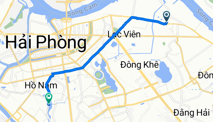 109 Vạn Mỹ, Hải Phòng to 215 Hoàng Minh Thảo, Hải Phòng