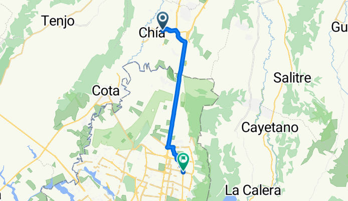 De Carrera 2A 18-99, Chía a Calle 159b 3, Bogotá