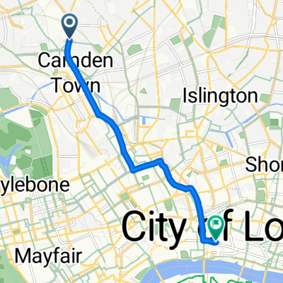 210 Kentish Town Road, London to 26 Ludgate Hill, London