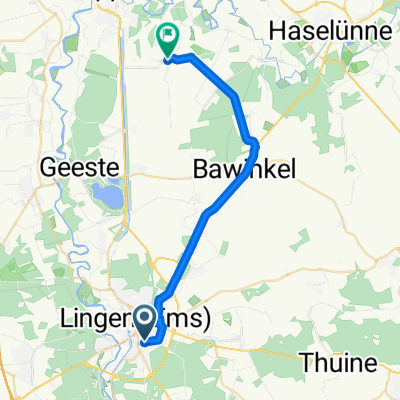 Sachsenstraße 21, Lingen (Ems) nach Teglinger Hauptstraße 18, Meppen
