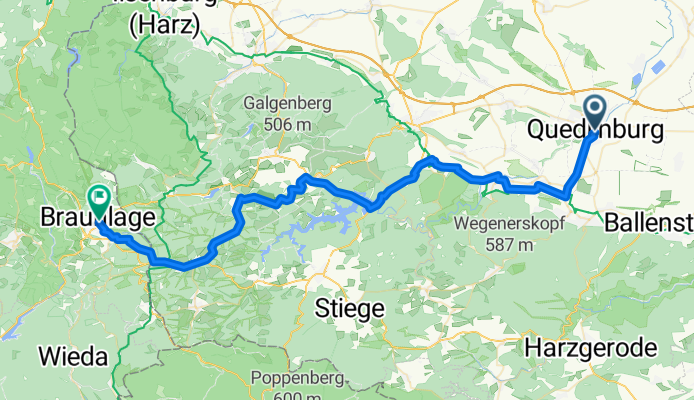 Quedlinburg-Thale-Wienrode-Rappbode-Elend-Braunlage