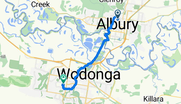 597 Kiewa St, Albury to Hedgerow Ct, West Wodonga