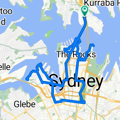 Milsons Point -&gt; Darling Harbour -&gt; Prirrama -&gt; Hyde Park -&gt; Opera Hse -&gt; Milsons Point