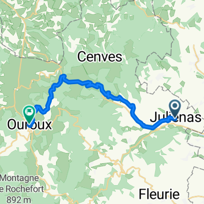 Juliénas to Ouroux Direct via Siberie