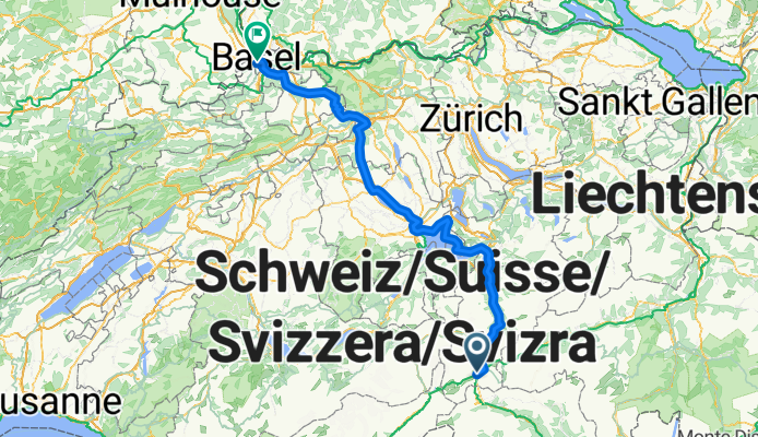 St. Gotthard  - Basel über Luzern