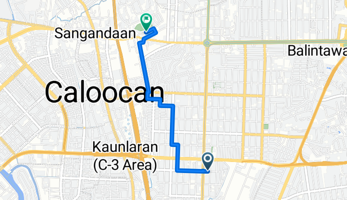 155 4th Avenue, Caloocan to 102–104 Caimito Road, Caloocan