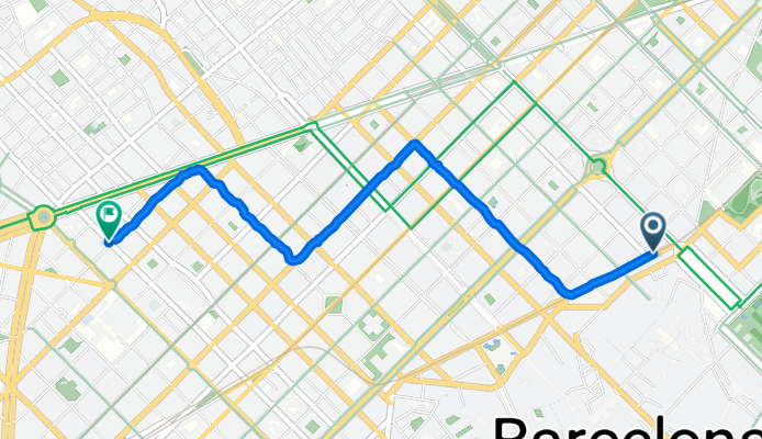 Ronda de Sant Pere, 45, Barcelona a Carrer de Villarroel, 245, Barcelona