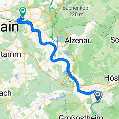 Obernauer Straße 126–128, Aschaffenburg to Dresdener Straße 1D, Hanau