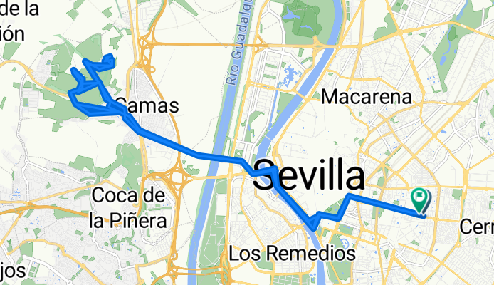 De Avenida Eduardo Dato 87, Sevilla a Calle José Luis de Casso 2, Sevilla