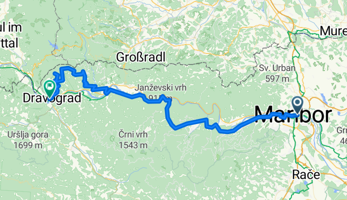 Partizanska cesta 50 to Trg 4. julija 56b