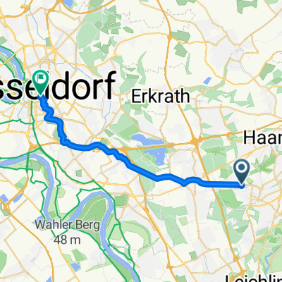 Richrather Straße 4, Solingen do Friedrich-Ebert-Straße 11, Düsseldorf