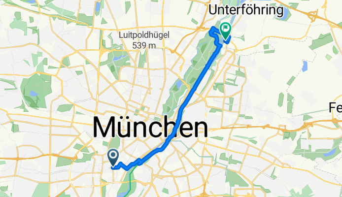 Oberländerstraße 10, München nach Münchner Straße 15, Unterföhring